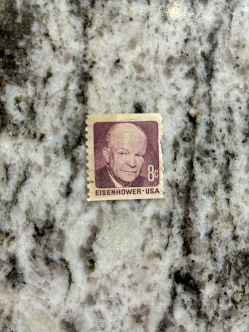 Vintage Eisenhower USA 8¢ Commemorative Stamp - Brown
